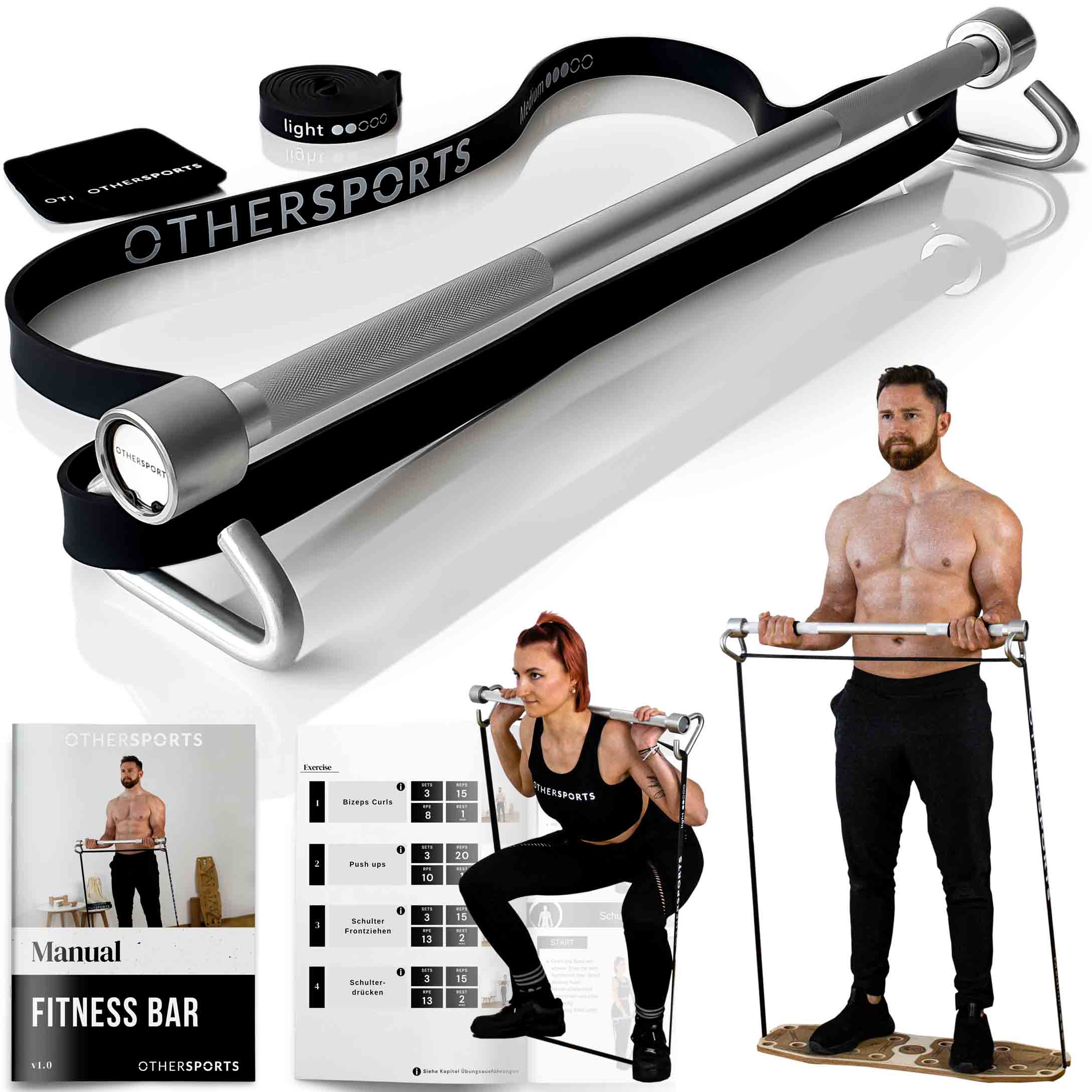 Sportboard Fitness Balance Board mit Stange