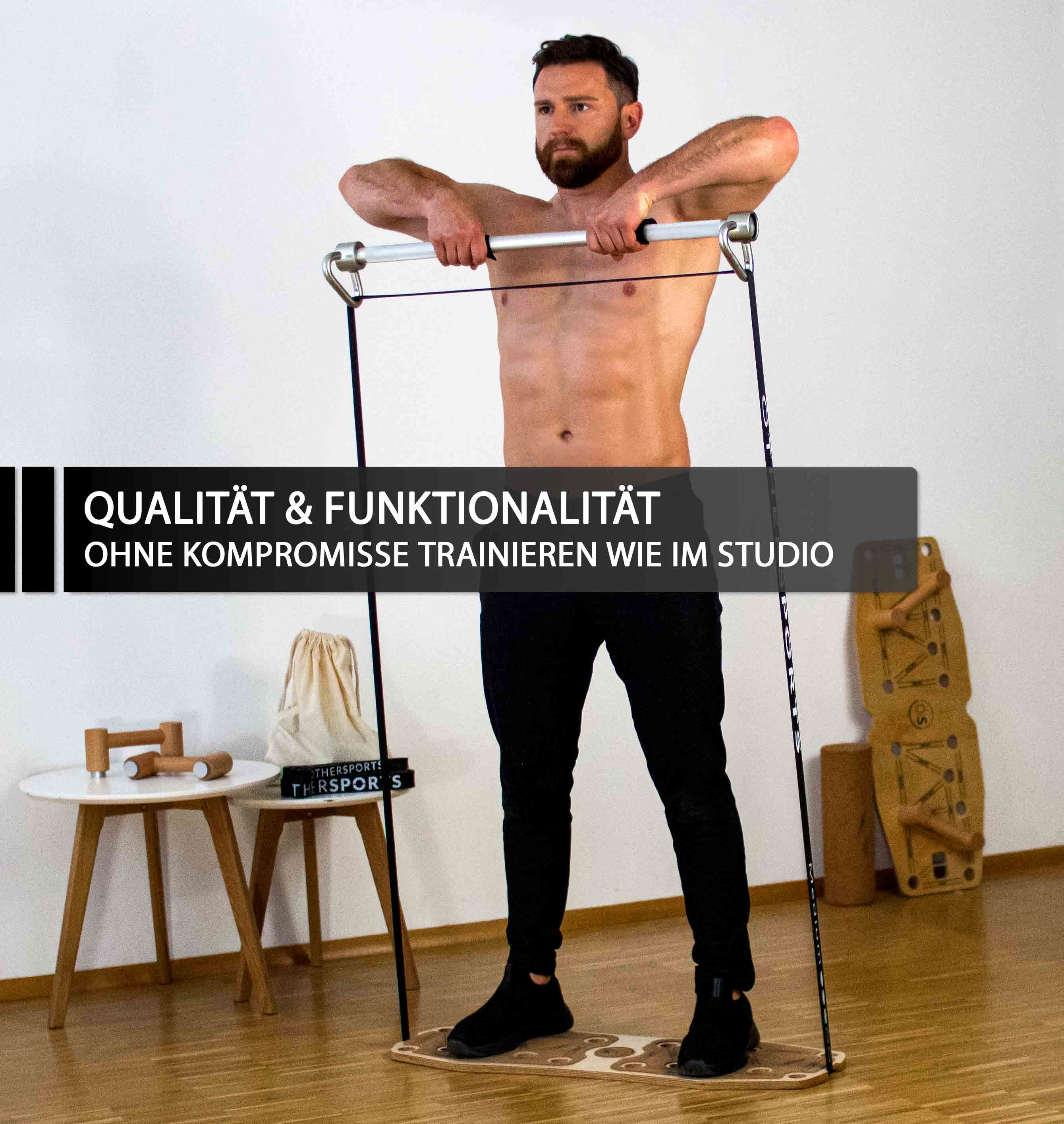 Sportboard Fitness Balance Board mit Stange