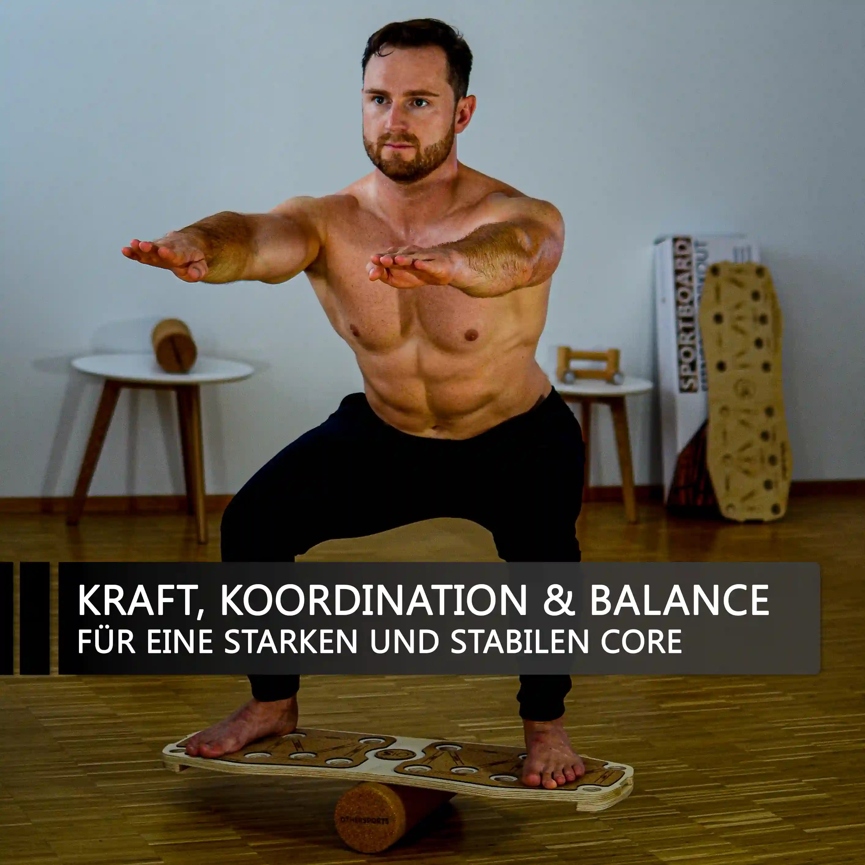 Fitness-Balance-Board-Ubung-Kniebeugen