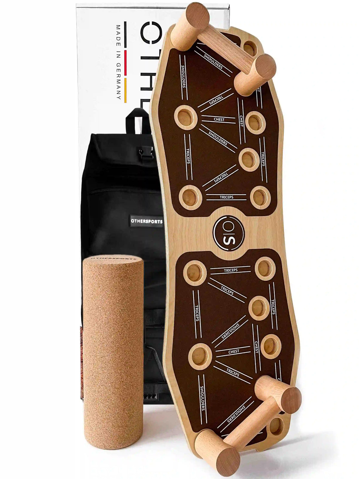 Sportboard-Core-3-Fitness-Balance-Board-Grip-braun-mit-Rucksack