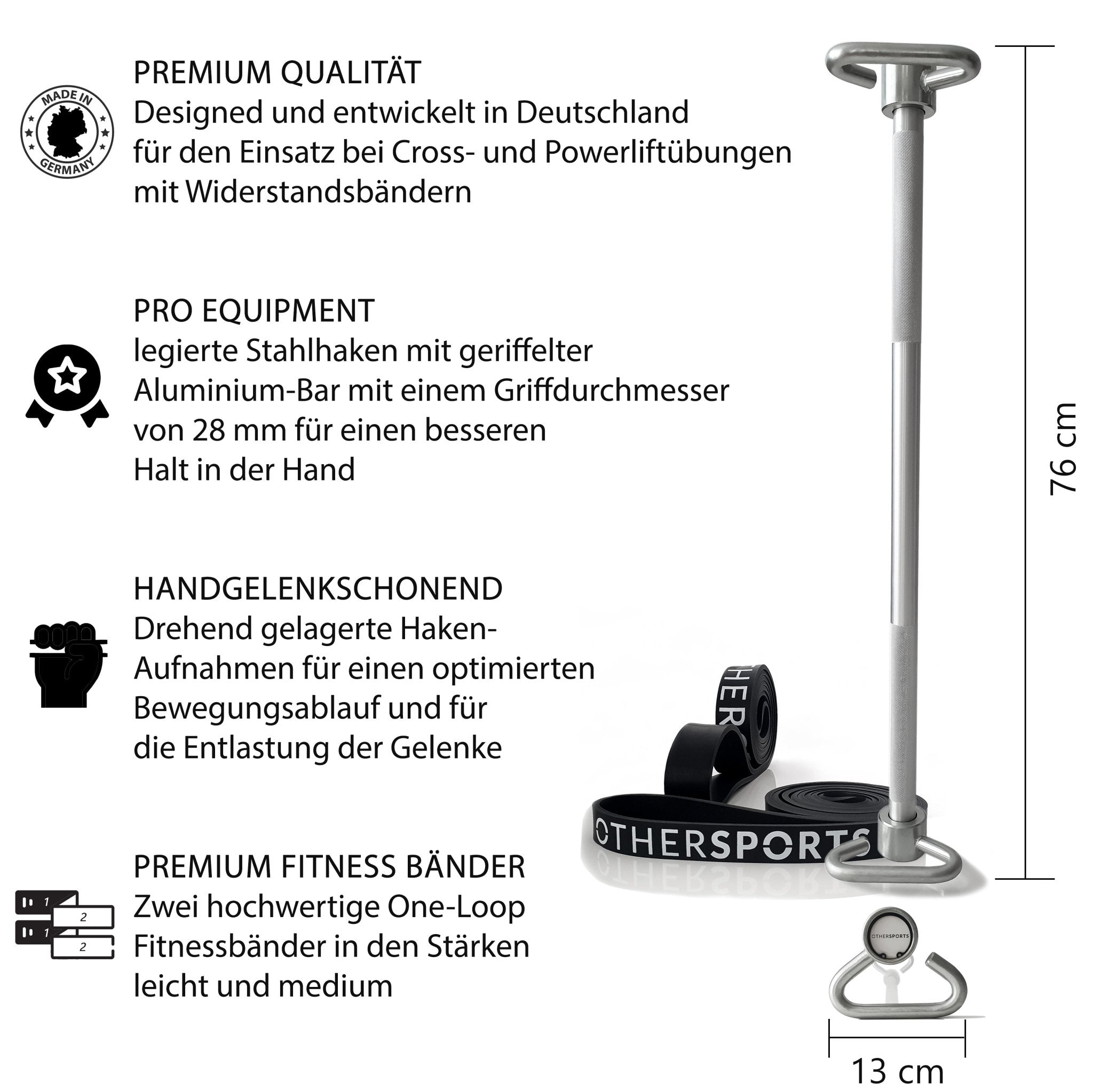 Eigenschaften Fitness stange mit Fitnessbändern