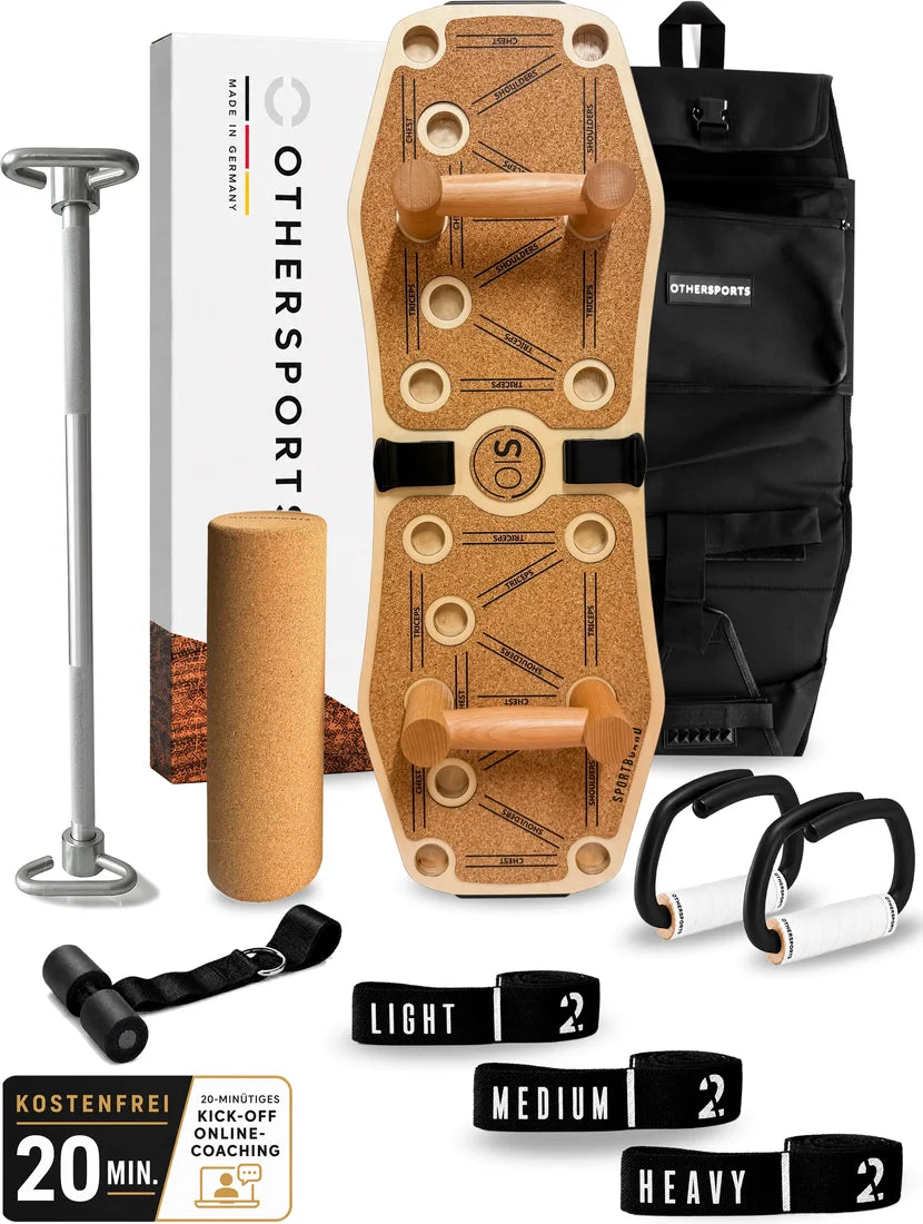 Sportboard 4 Fitness Complete mit Stange, Griffen, Bändern und Rollen